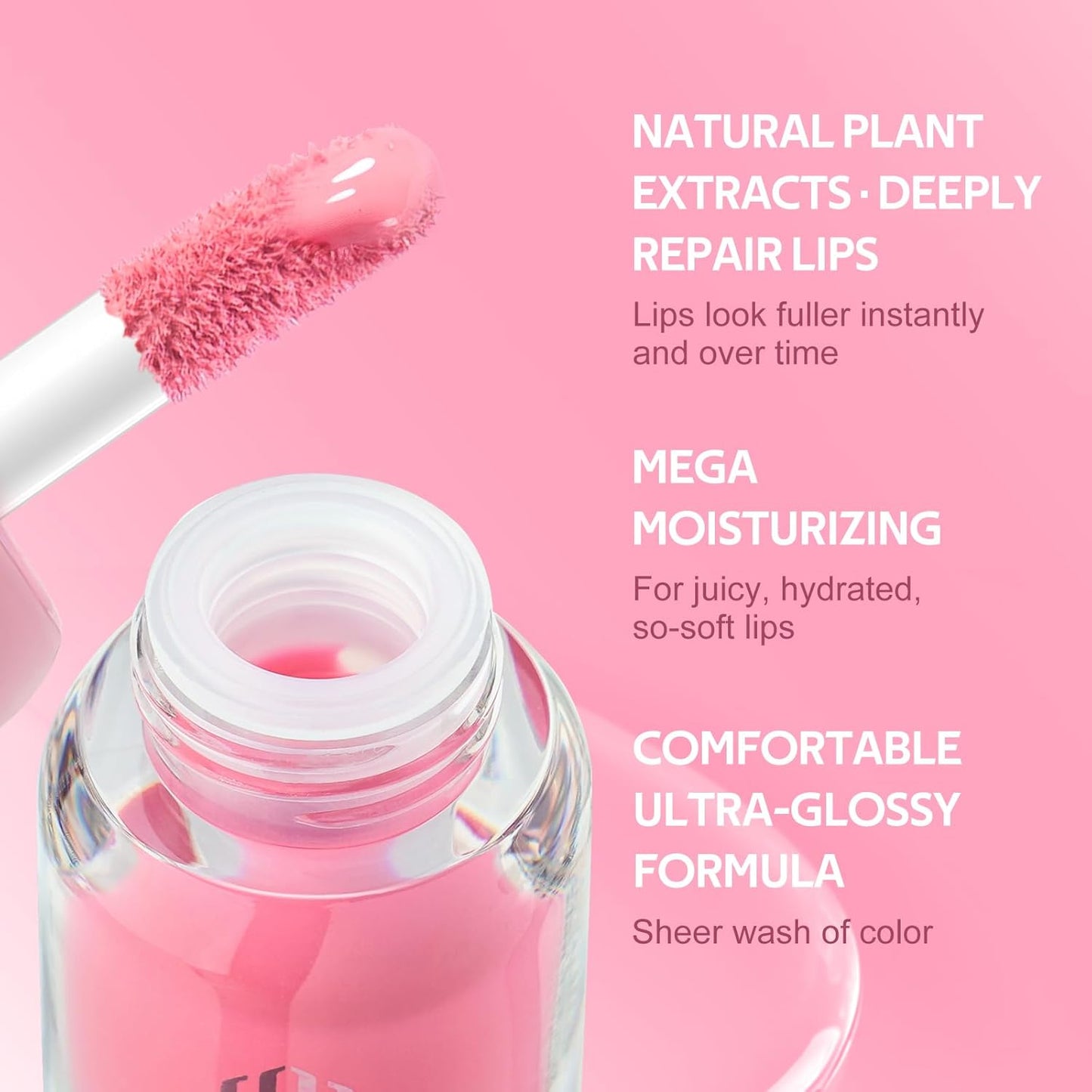 Skiennix Color Nymph Lip Oil & Gloss Set - Hydrating, Non-Sticky Lip Makeup with Jojoba Oil & Hyaluronic Acid | #04 Ballet Pink