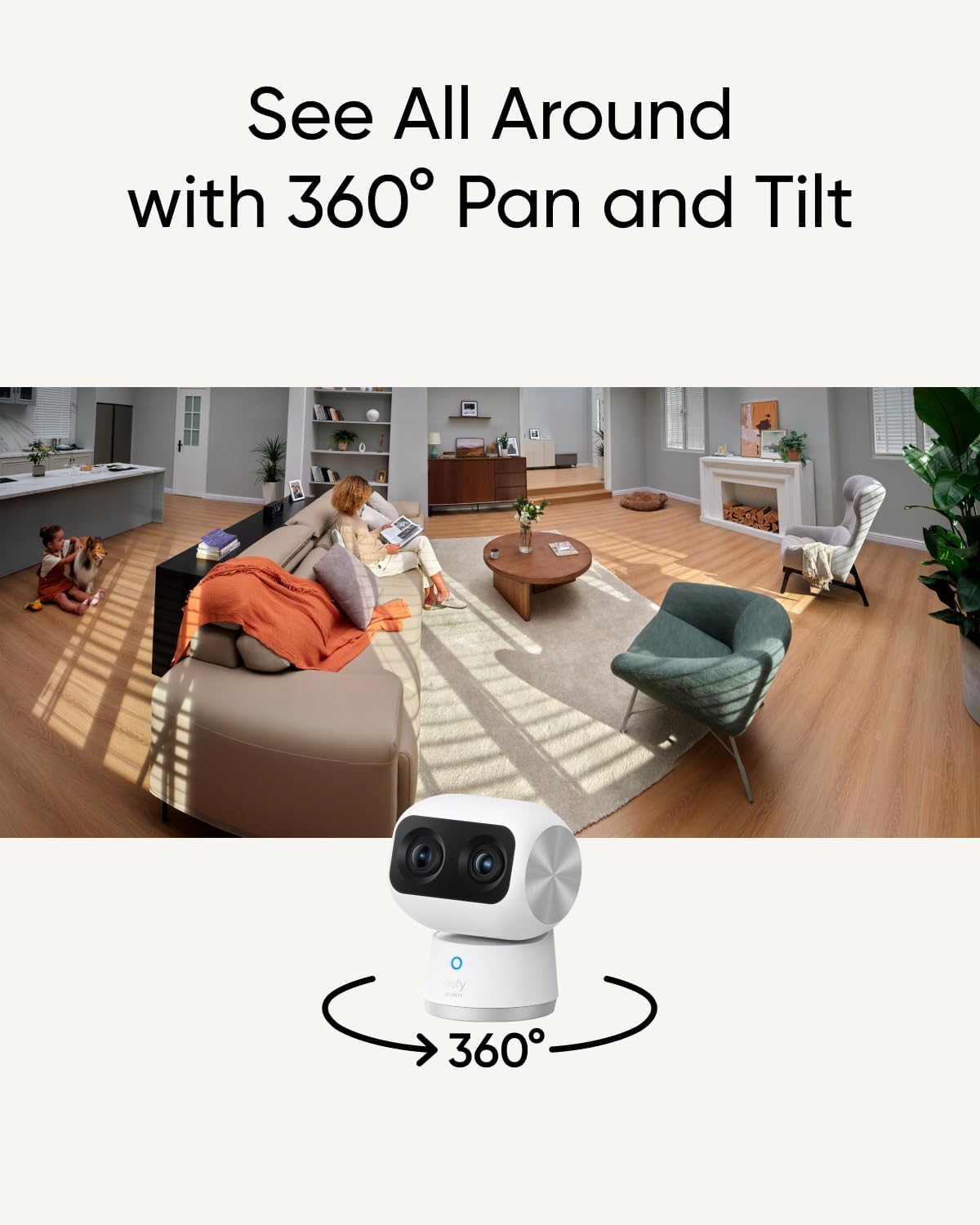 Eufy Security 4K UHD Indoor Camera - Dual Cameras with 8× Zoom & 360° Pan/Tilt Functionality