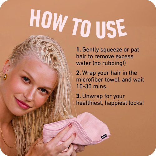 Boldify Quick Dry Microfiber Towel Wrap for Women | Anti-Frizz Plopping Turban - Pink