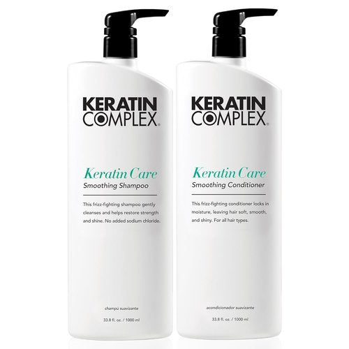 Keratin Complex - Smoothing Shampoo & Conditioner Duo for Frizz Control | 33.8 fl oz Each