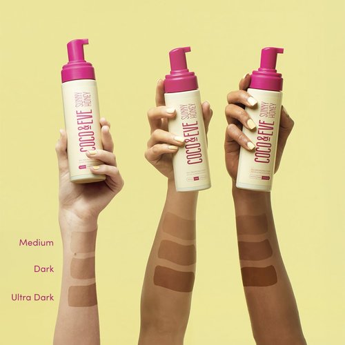 Coco & Eve Self Tanner Foam Kit - Dark Streak-Free Tanning Mousse with Applicator Mitt | Vegan & Cruelty-Free