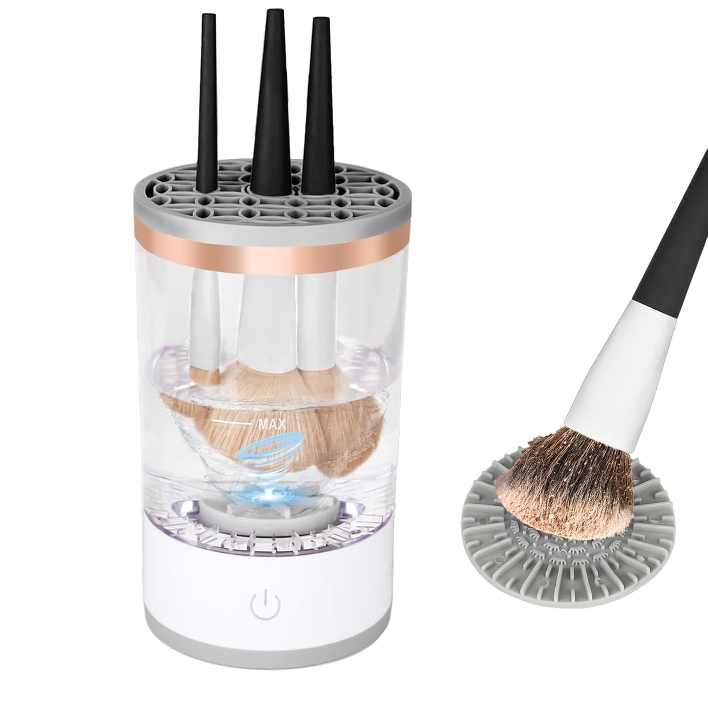 Multi-Functional Electric Makeup Brush Cleaner - Automatic, Energy Saving Makeup Brush Cleaner: Convenient and efficient Makeup Brush Cleaning Solution (white)