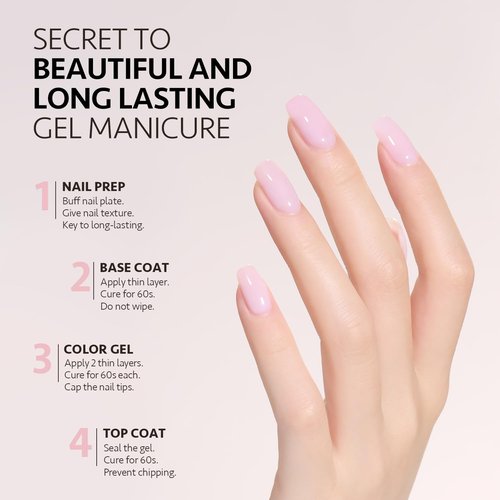 GAOY Baby Pink Gel Nail Polish, 16ml Soak Off UV Light Cure Gel Polish for Nail Art DIY Manicure at Home, Color 1525