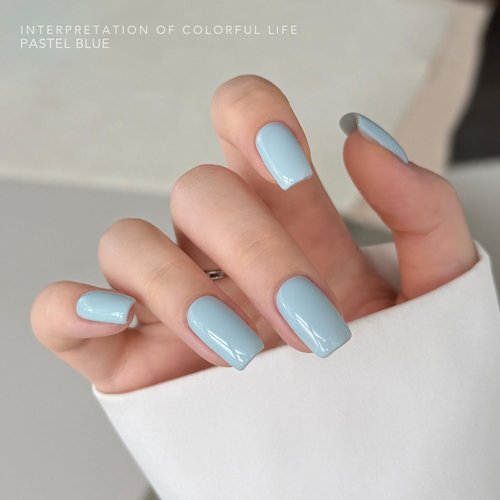 GAOY Pastel Blue Gel Nail Polish, 16ml Soak Off Gel Polish, UV Light Cure for Nail Art DIY Manicure at Home, 3147 Pastel Blue