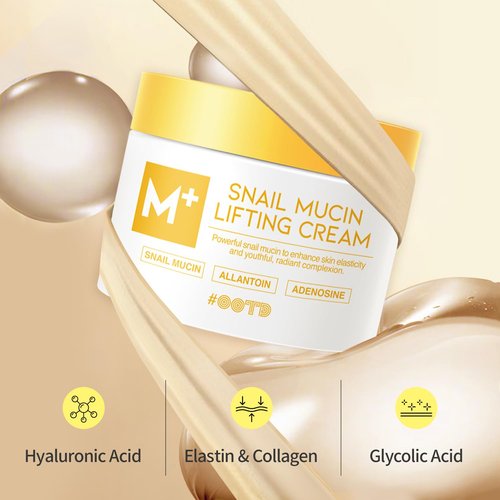 #OOTD Snail Mucin Moisturizer Cream - Deep Hydrating Anti-Aging Face & Neck Cream (3.38 Fl Oz)