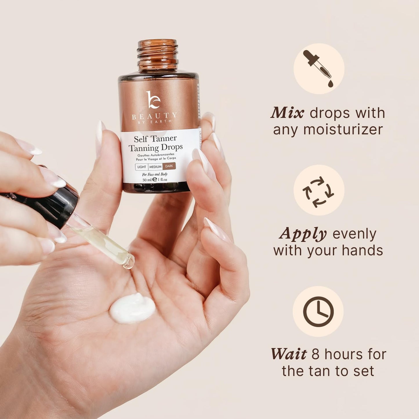 Skiennix Self Tanning Drops - Ultra Dark Face Tanner with Organic Ingredients | USA Made, Cruelty-Free
