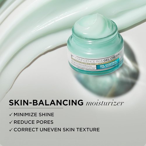 IT Cosmetics Confidence in a Gel Cream - Oil Control Hydrating Moisturizer with Niacinamide & Vitamin E - 2.0 oz