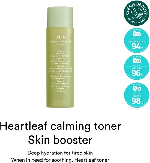 Abib Heartleaf Calming Toner - Soothing Skin Booster for Sensitive & Irritated Skin | 7.1 fl oz / 210ml