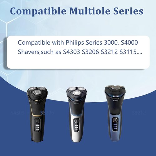 Philips Norelco S3000 Replacement Head Holder - Compatible with Aquatec Shavers | Razor Blades for S3206, S4303