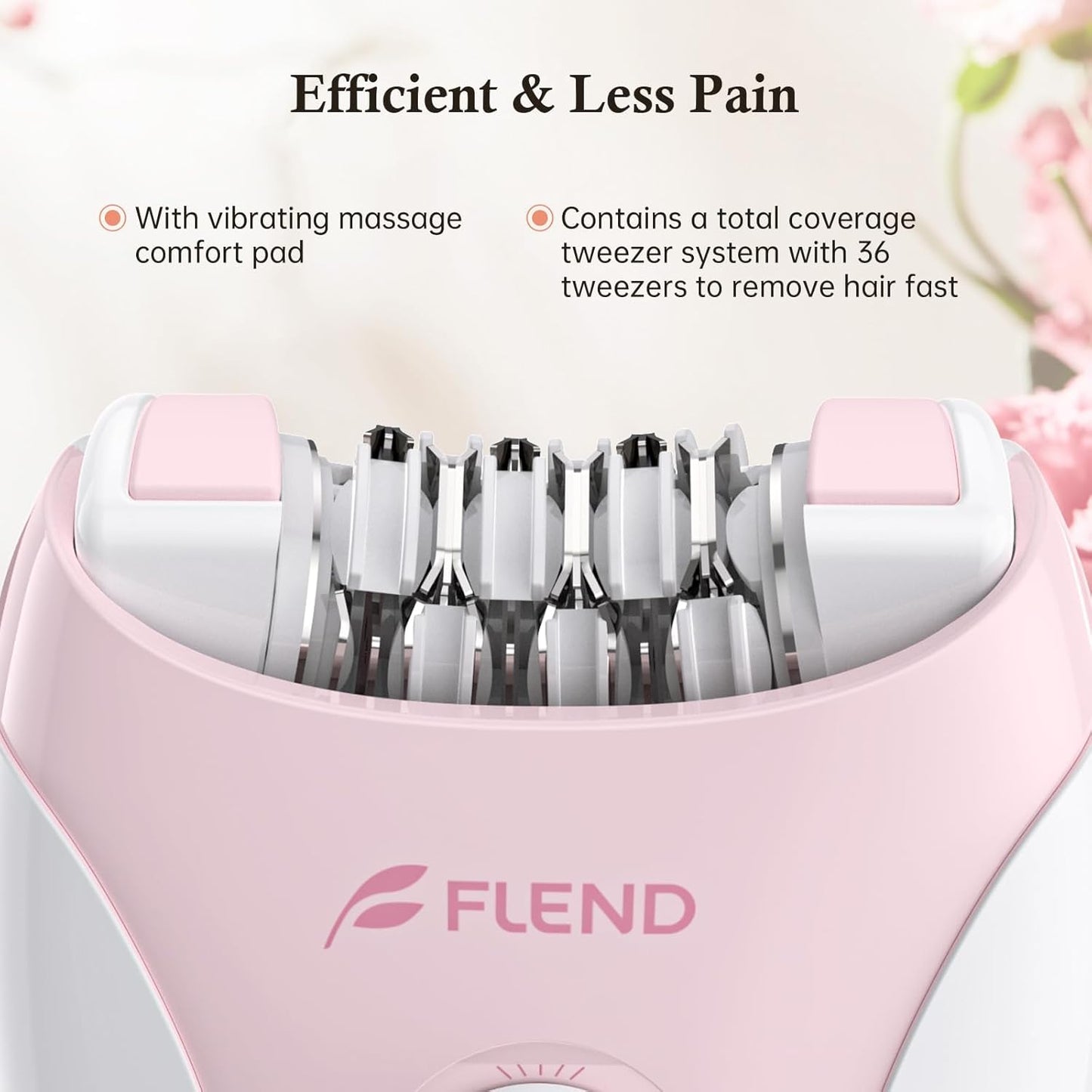 Skiennix Epilator - 2-Speed Hair Removal Device with Massage Pad | Rechargeable LED for Face, Bikini, Arms, Legs