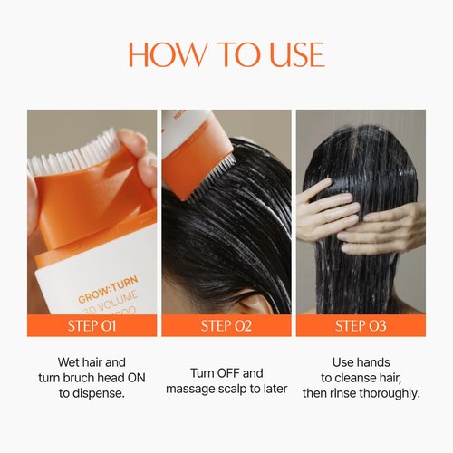 lilyeve GrowTurn 3D Volume Shampoo with Built-in Brush – For Thinning Hair & Fuller-Looking Volume, Hair loss, Gentle Scalp Care | 6.76 Fl Oz