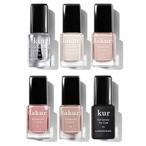 LONDONTOWN The Sophisticate Collection - Complete Manicure Nail Polish Kit with Base & Top Coats | 4 Vibrant Shades, 0.40fl oz