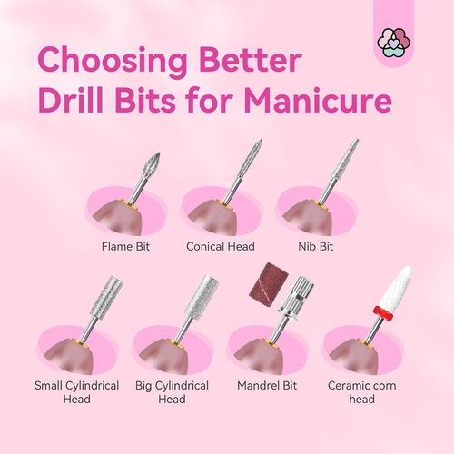 SAVILAND Electric Nail Drill - Professional Rose Efile Nail File with 6 Drill Bits | Portable for Home & Salon Use