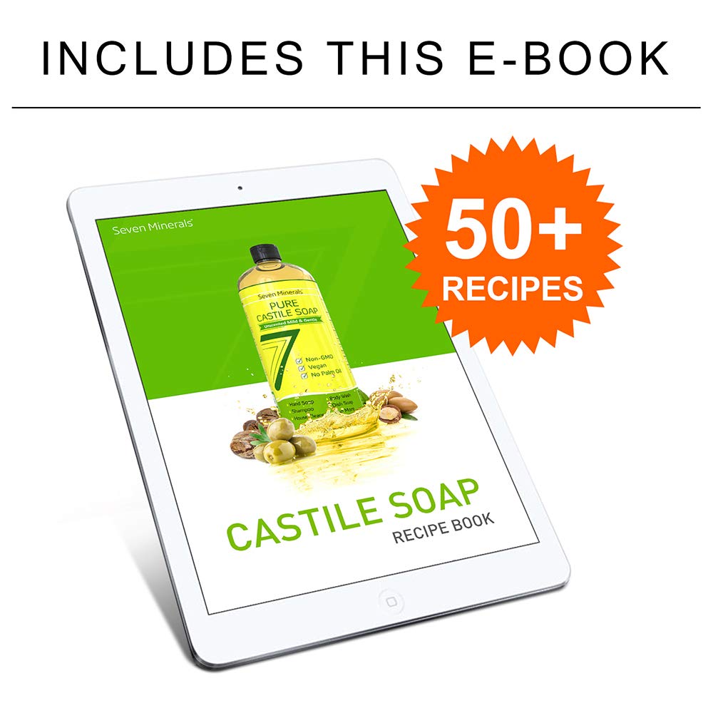 Seven Minerals Castile Soap - EWG Verified, Unscented & Gentle for Sensitive Skin | 1 Gallon, Vegan Formula