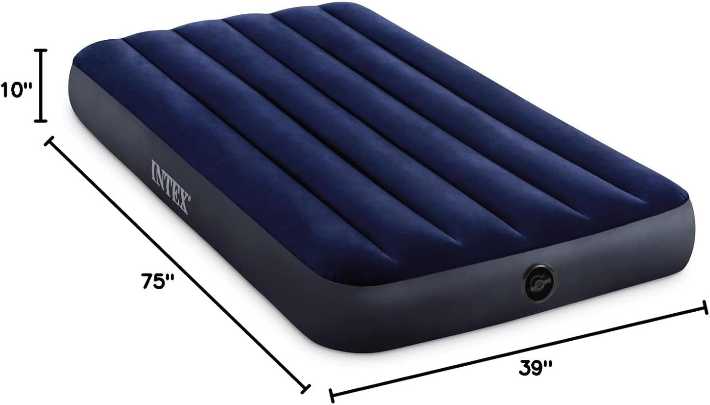 Intex Dura-Beam Twin Air Mattress - Fiber-Tech Construction - 10-Inch Height - 300lb Capacity