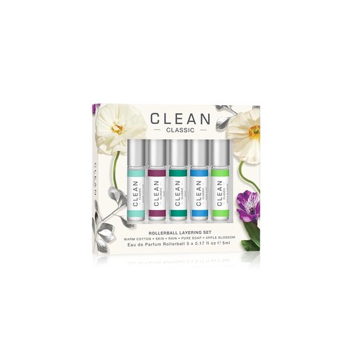 CLEAN Eau de Parfum Rollerball Gift Set - Light Layerable Vegan Fragrance | Travel Size & Phthalate-Free