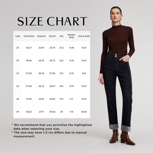 GOELIA Fleece Lined High Waist Wide Leg Jeans - Stretchy Thermal Denim Pants for Winter