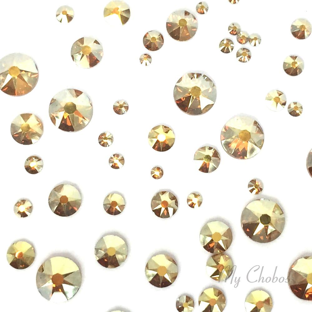 Swarovski Crystal Flatback Rhinestones - Metallic Sunshine Gold | 144 Pcs in Mixed Sizes SS5-SS30