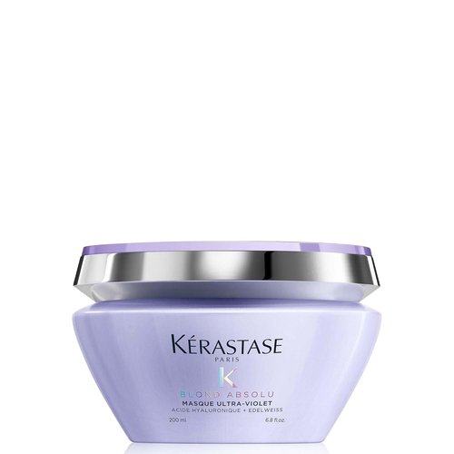 Kerastase Blond Absolu Ultra-Violet Purple Hair Mask - Neutralizes Brassy Undertones with Hyaluronic Acid | 6.8 Fl Oz