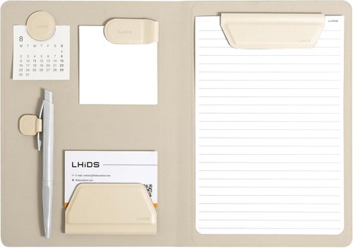 LHiDS Magnetic Business Portfolio | A5 Resume Padfolio with Clipboard & Card Holder - Apricot Color