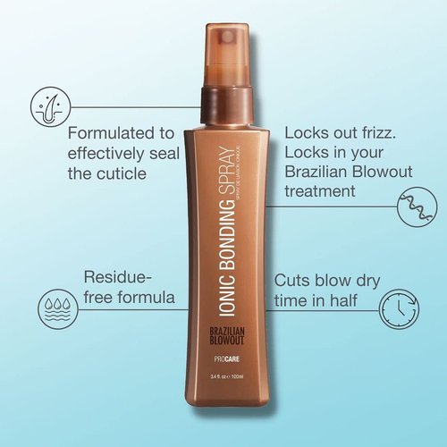 Brazilian Blowout Ionic Bonding Spray - 3.4 Fl Oz | Strengthens and Smooths Hair
