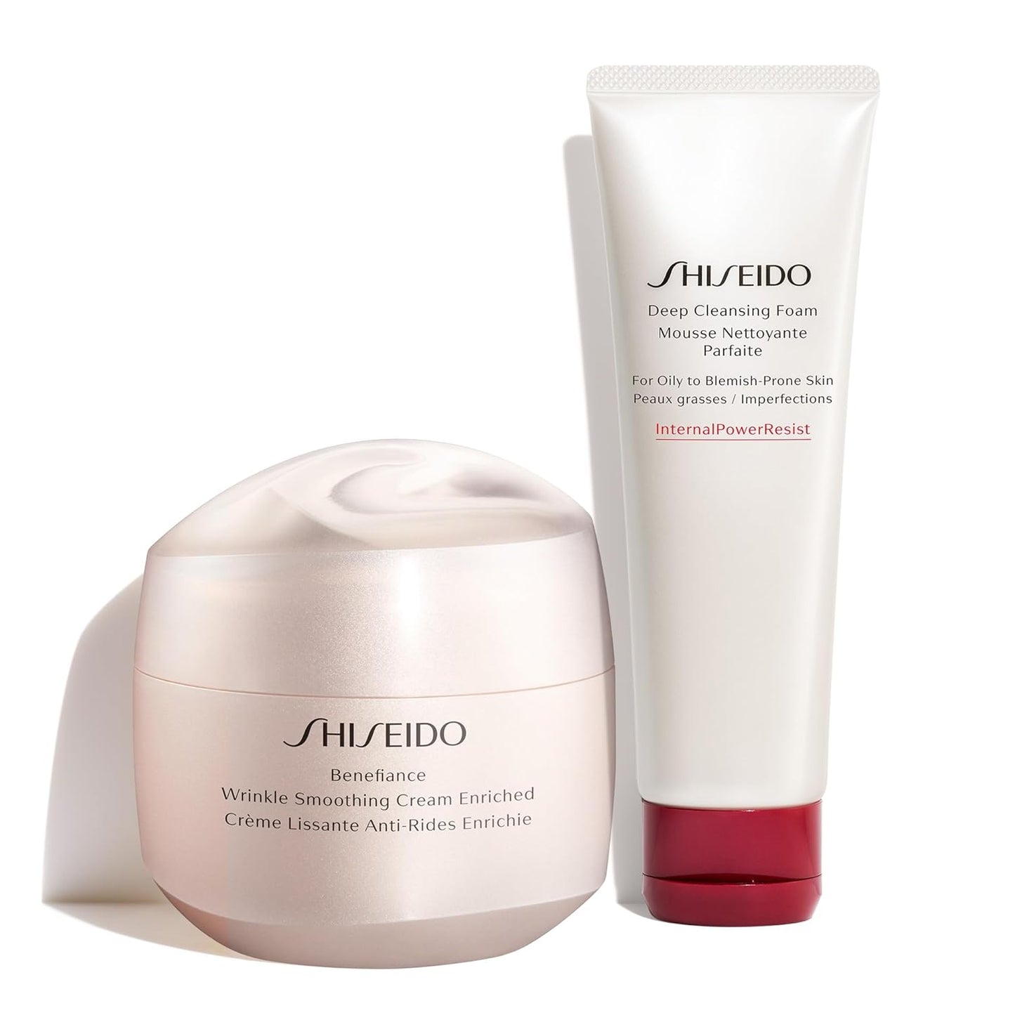 Shiseido Benefiance Wrinkle Smoothing Cream - Enriched Formula (75 mL) | Deep Cleansing Foam (125 mL)