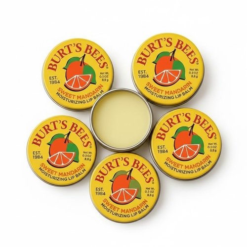 Burt's Bees Sweet Mandarin Lip Balm - 6 Pack | Nourishing 0.3oz Tins for Soft Lips
