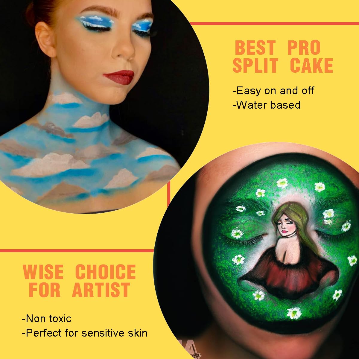 Bowitzki 10g Split Cake Face Paint Professional For Kids Adults One Stroke Split Cake Non Toxic Rainbow Flora Dolphin Unicorn Flame Body Paint Makeup (Puppy)