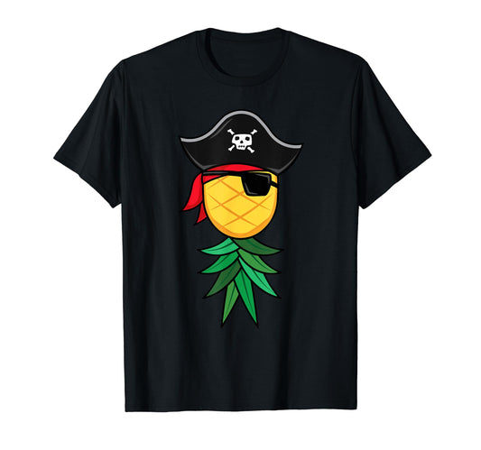 Halloween Pirate Upside Down Pineapple Swingers Lifestyle T-Shirt