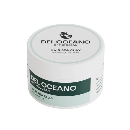Del Océano Hair Styling Sea Clay - Strong Hold, Matte Finish Hair Clay for Men | 2.7 oz