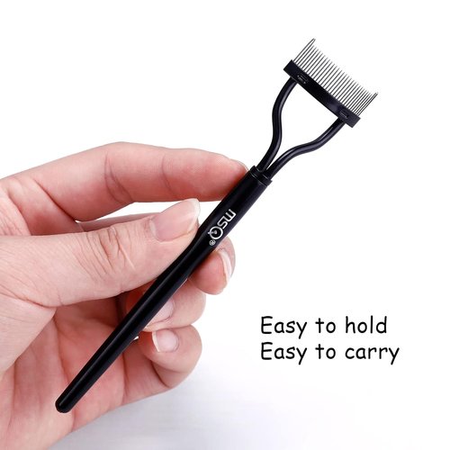 MSQ Eyelash Comb - Arc Designed Mascara Applicator & Eyelash Separator Tool - Black (1PCS)