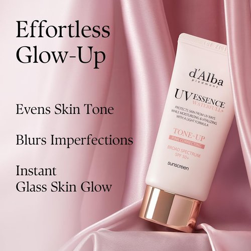d'alba Piedmont Waterfull Tone-Up Sunscreen Serum - Broad Spectrum SPF 50 | Korean Face Sunscreen for All Skin Tones (1.69 fl. oz.)
