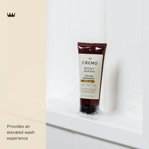 Cremo Italian Bergamot Body Wash - Rich Lathering Formula for Men | Travel Size 3 Fl Oz