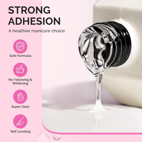 MelodySusie 3Free Nail Glue Gel - Super Sticky Adhesion for False Nail Tips | 2 Pcs 15ml, No Hema