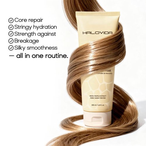 HALOVIDA Hair Mask - Deep Conditioning Treatment with Olive Oil & White Truffle for Damaged Hair | 6.8 fl oz