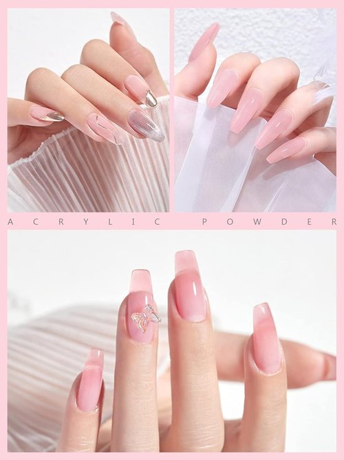EBANKU Acrylic Powder - Pink 120g | Long-Lasting 3D Nail Extensions & Carving, No Lamp Needed