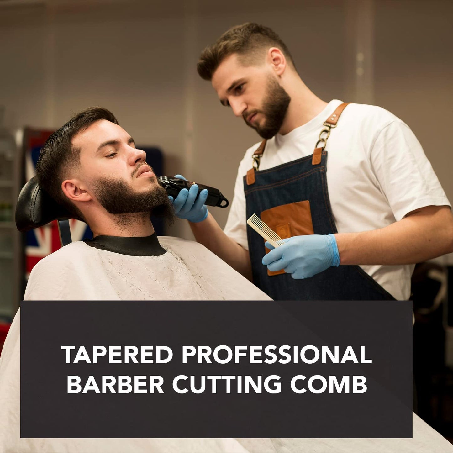 Gentlemen Republic Taper Comb for Fades, Blending and Men Hair Cuts – Soft Round Tips, Soft Touch, Strong Teeth with Strong Body – Made for Barbers, at-home Grooming and Styling