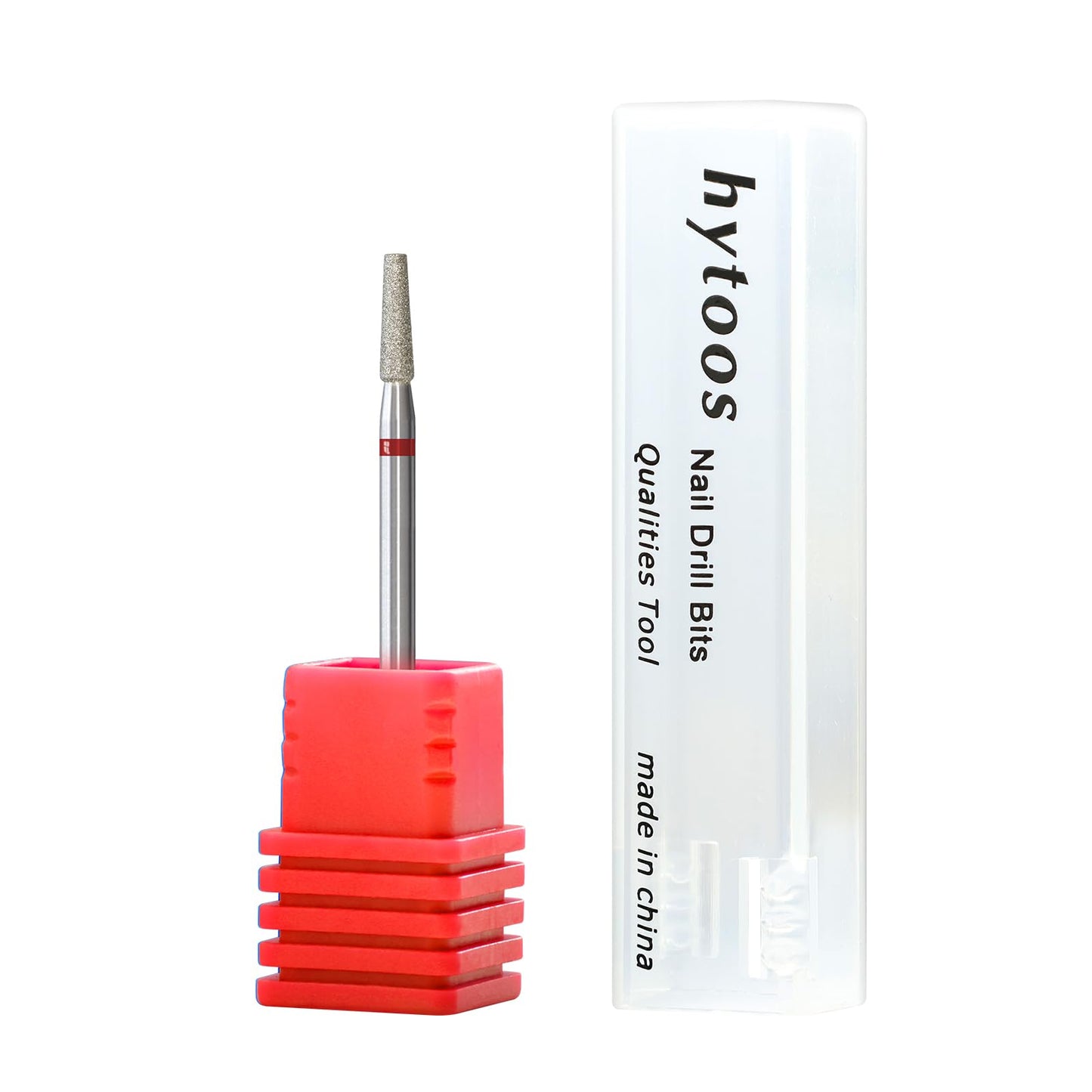 HYTOOS 2mm Tapered Barrel Cuticle Clean Nail Drill Bits, Russian Diamond Nail Bit Professional Safety Under Nail Cleaner Burr for Cuticle Dead Skin, Electric Nails Drill Accessories, Fine