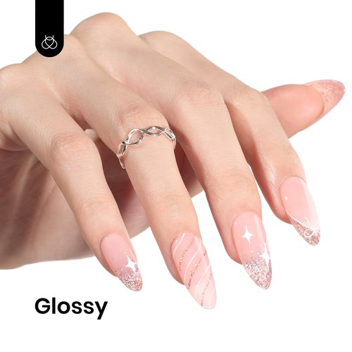 Beetles Glitter Gel Nail Polish 15ML Rose Gold Reflective Pink Gel Polish Dazzling Princess Nail Art Design Manicure Salon (1Pcs)