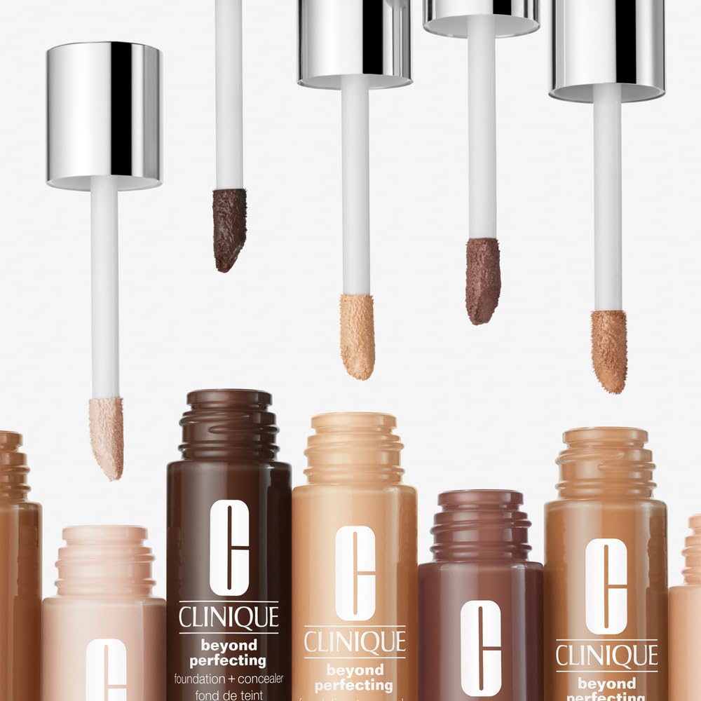 Clinique Beyond Perfecting Foundation + Concealer - Full Coverage | Natural Matte Finish for All Skin Types