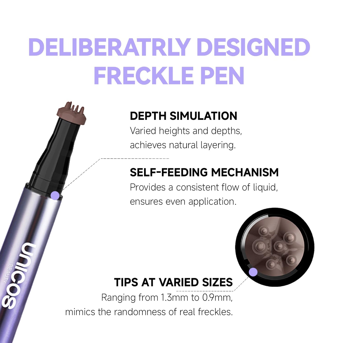 Unicos Freckle Stamp - 2-in-1 Freckle Pen & Blush | Quick-Drying, Waterproof Makeup in Sunkiss