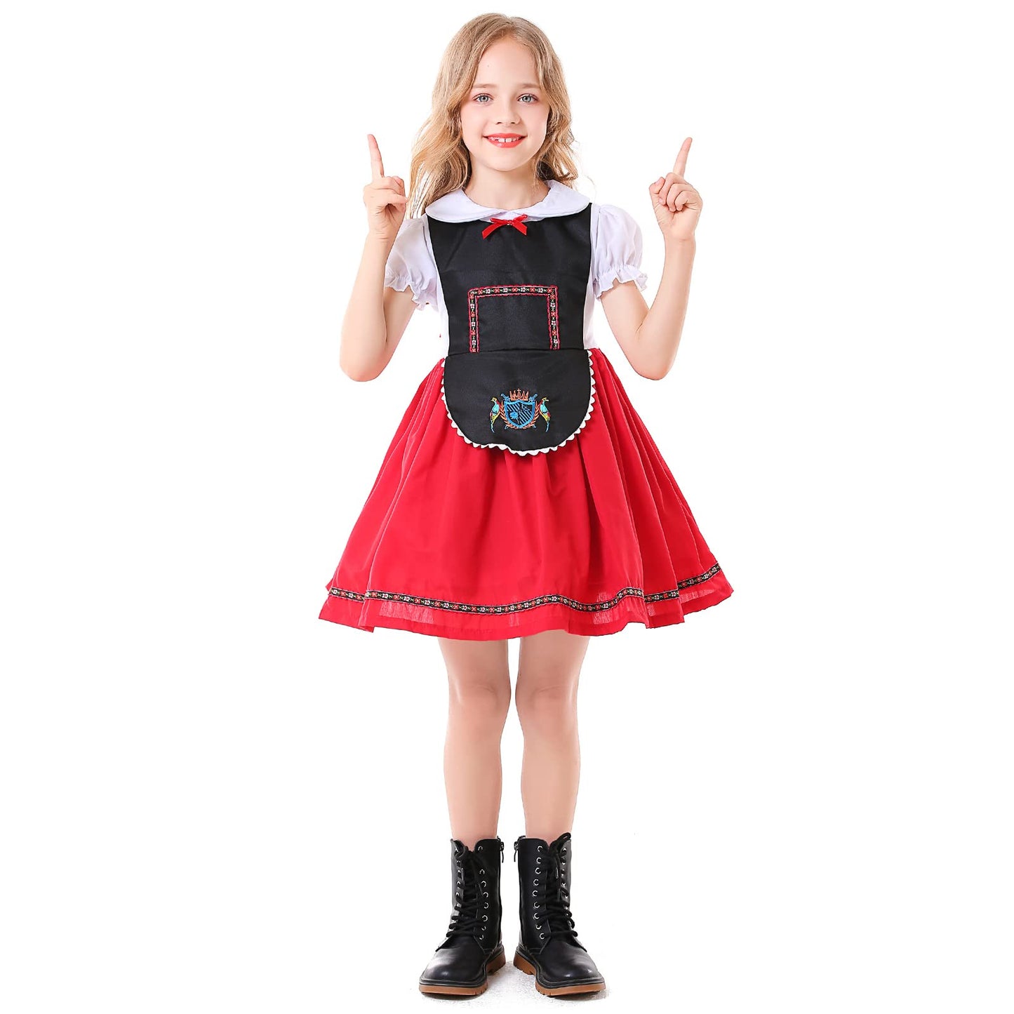 Faltern Oktoberfest Outfit Girls German Girls Costume Red Kids Oktoberfest Costume Dress Bavarian Beer Dress for Girls