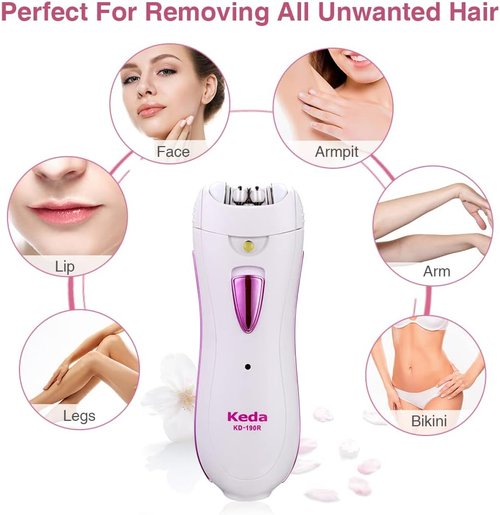 **Smooth Glide Epilator for Women | Rechargeable Facial Hair Remover - Portable White Design**