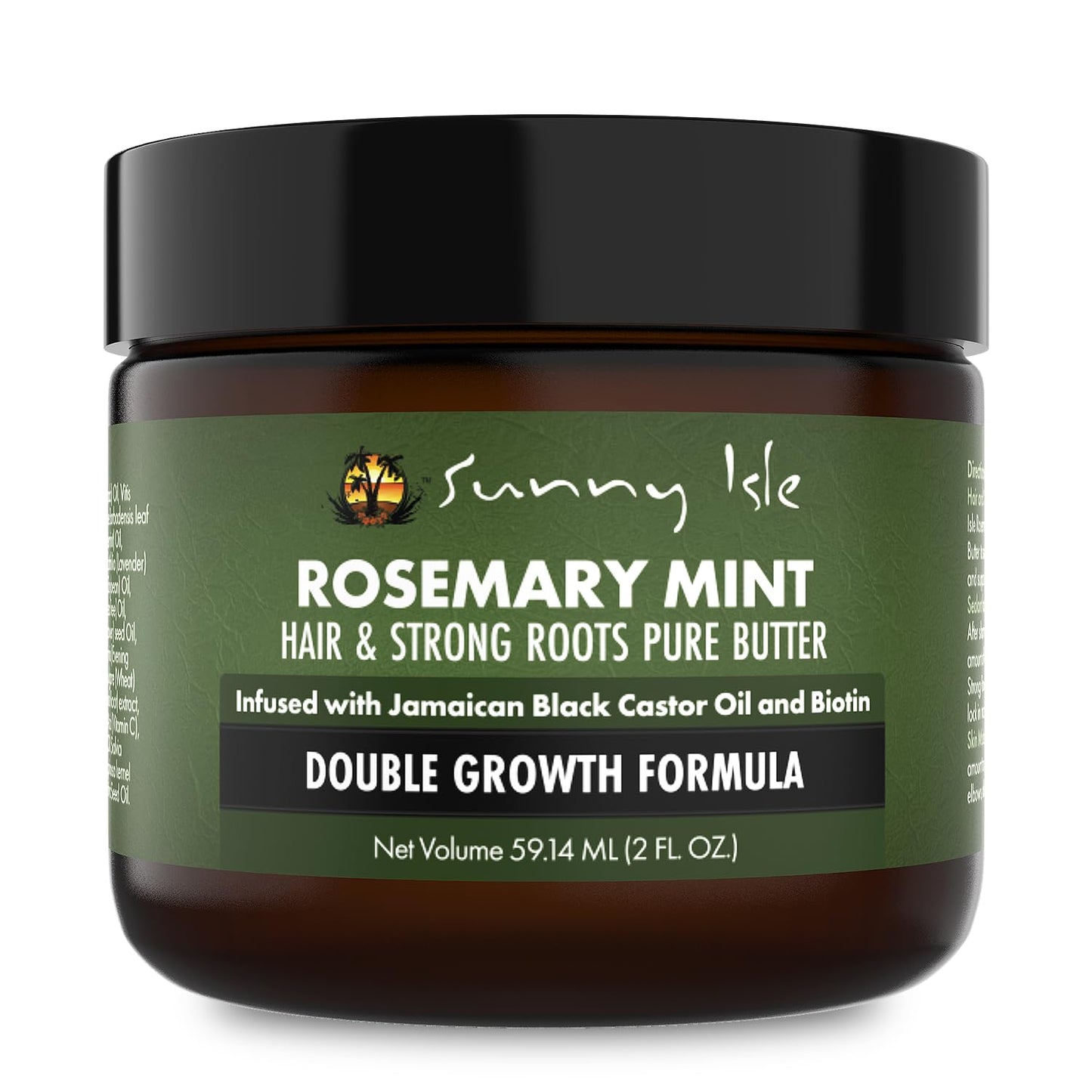 Sunny Isle Rosemary Mint Hair and Strong Roots Butter 2oz | Infused with Biotin & Jamaican Black Castor Oil | Strengthen and Nourish Hair | Dry Scalp, Split Ends