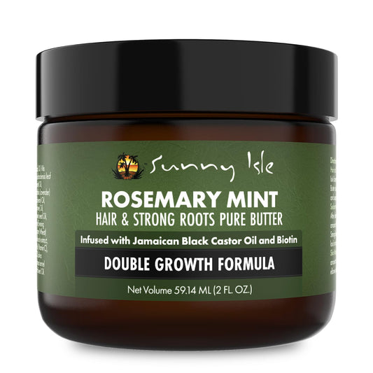 Sunny Isle Rosemary Mint Hair and Strong Roots Butter 2oz | Infused with Biotin & Jamaican Black Castor Oil | Strengthen and Nourish Hair | Dry Scalp, Split Ends