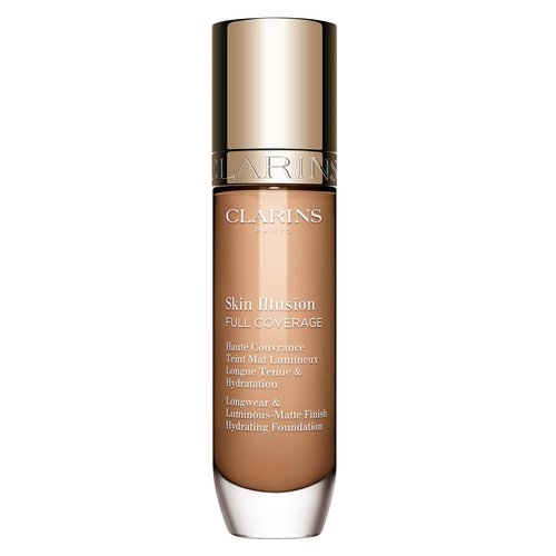 Clarins Skin Illusion Foundation - Longwear Full Coverage with Luminous Matte Finish | 24H Hydration | 1 Fl Oz