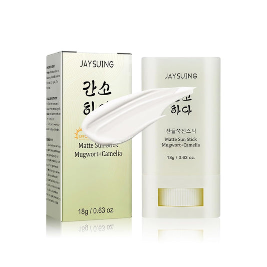 Skiennix Matte Sun Stick - Mugwort & Camelia Korean Sunscreen with SPF 50+ | Non-Greasy, No White Cast (18g)