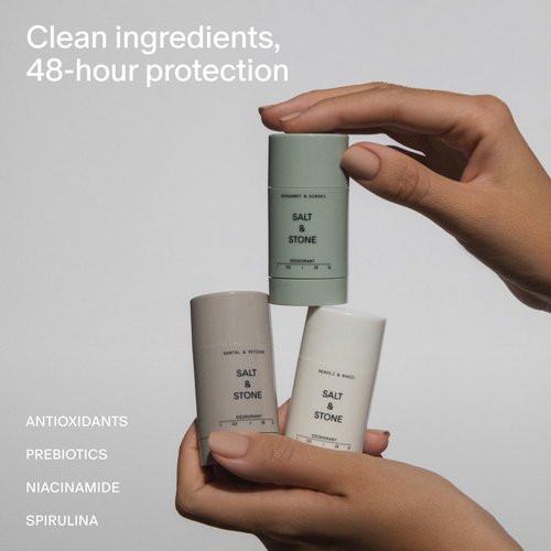 Salt & Stone Aluminum-Free Deodorant - Extra Strength 48-Hour Protection for All | Mini Discovery Set with Seaweed Extracts & Niacinamide