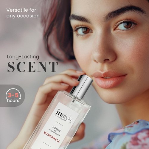 Instyle Fragrances | Women's Eau de Toilette Inspired by Victoria's Secret Bombshell - Clean & Vegan, 3.4 Fl Oz