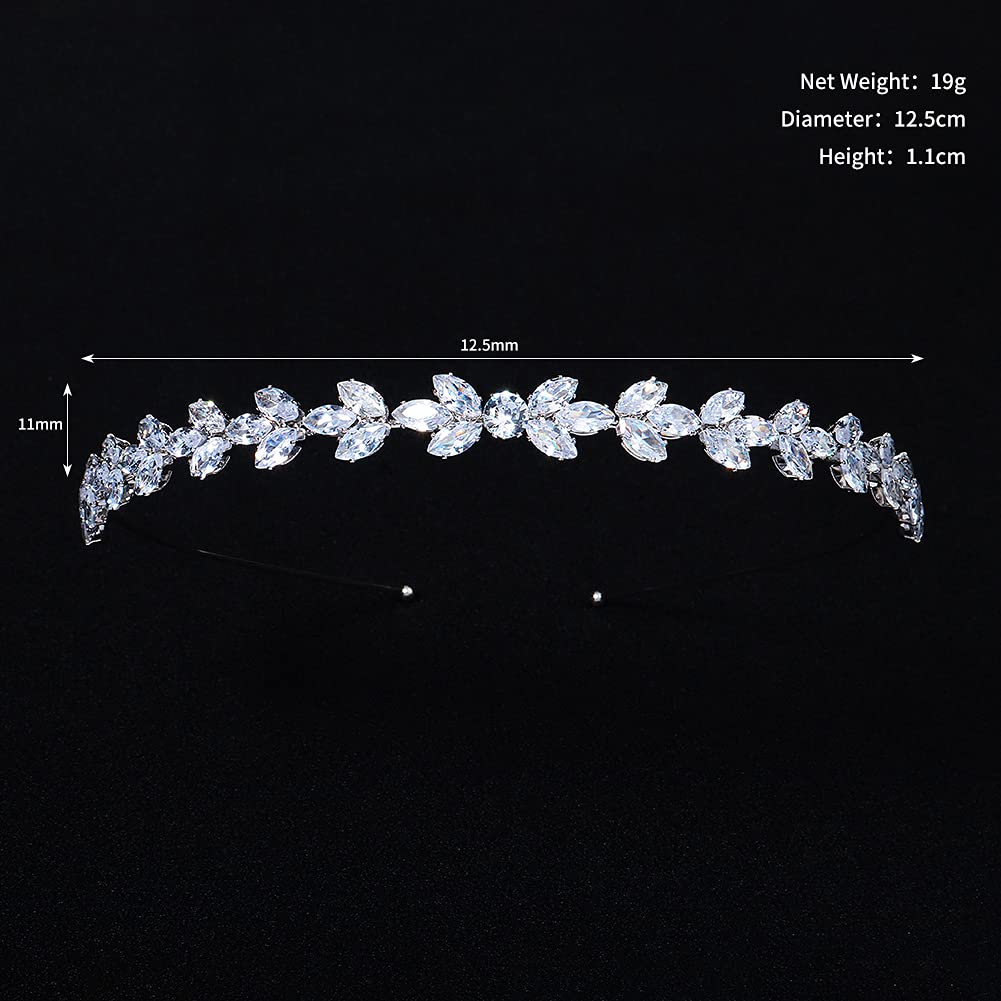 Miallo Girls Heart CZ stone Tiara Crown for Wedding Prom Birthday Prinecess Party